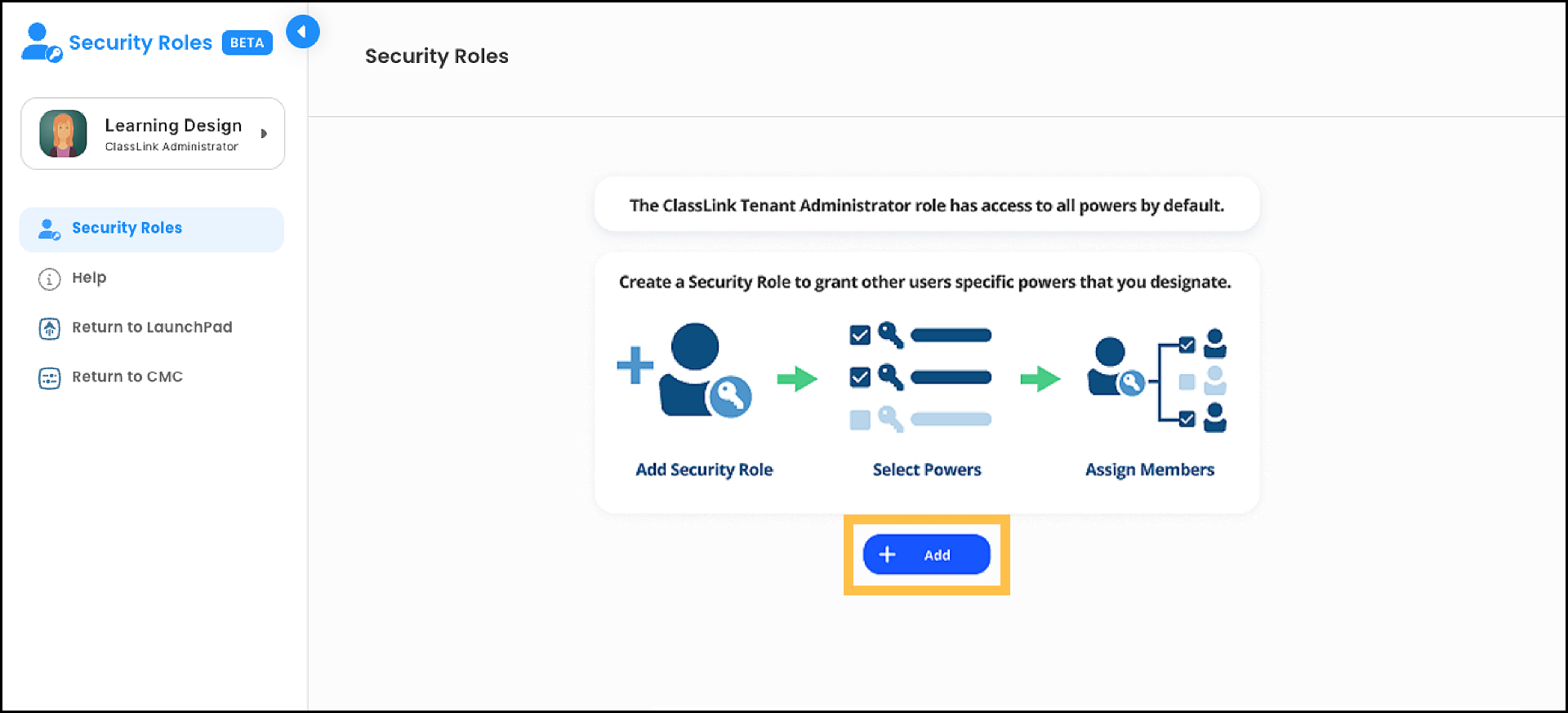 Create a OneSync-Specific Security Role
