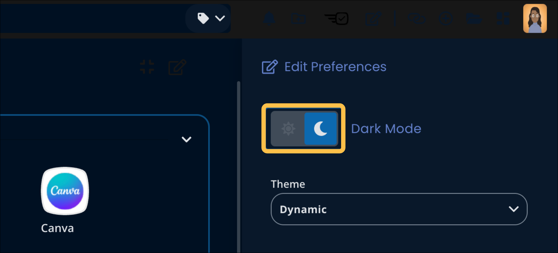 Dynamic Theme Edit Preferences: Switch between Light and Dark Mode