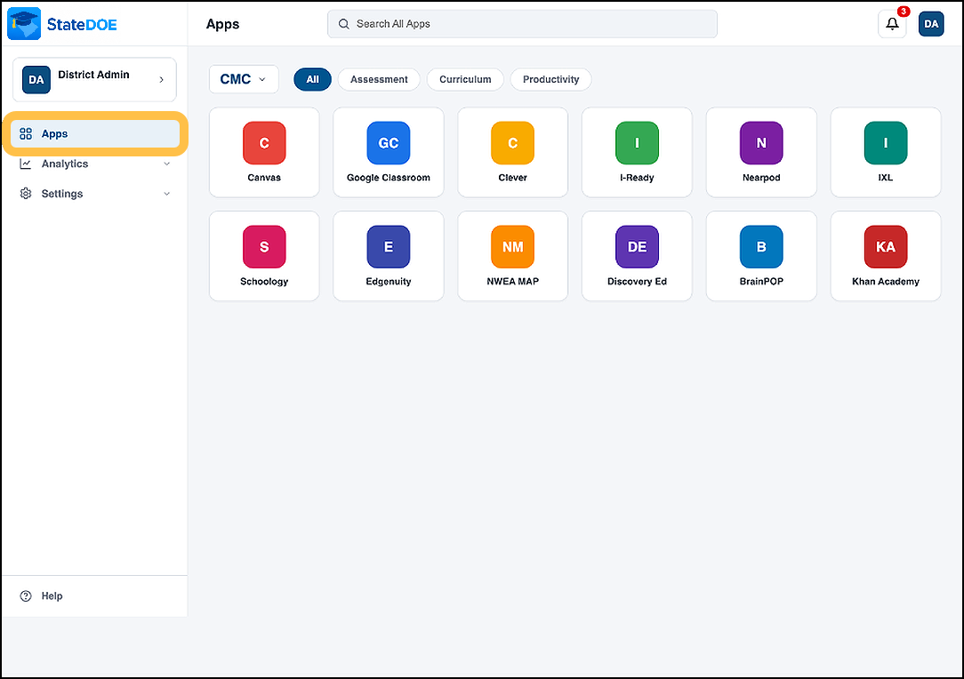 Dashboards, apps, and collections in your ClassLink state portal