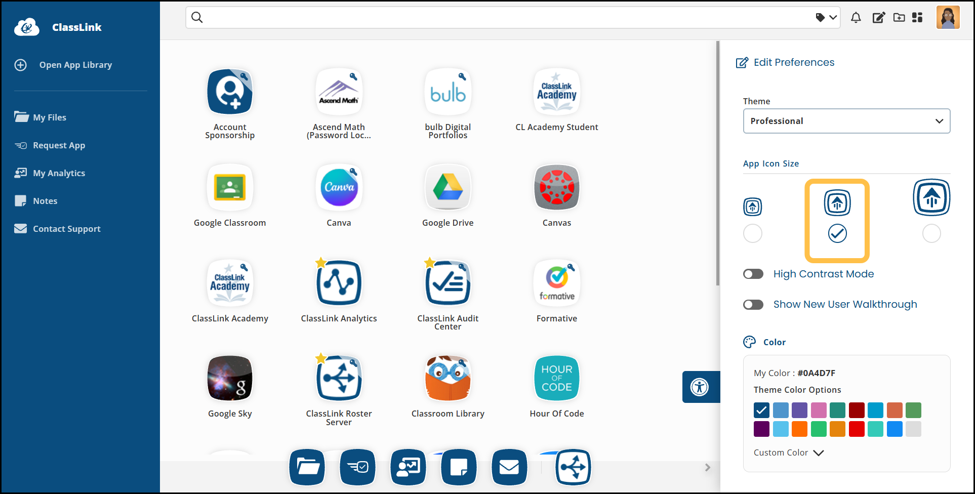 Professional Theme Edit Preferences: Change your LaunchPad app icon size