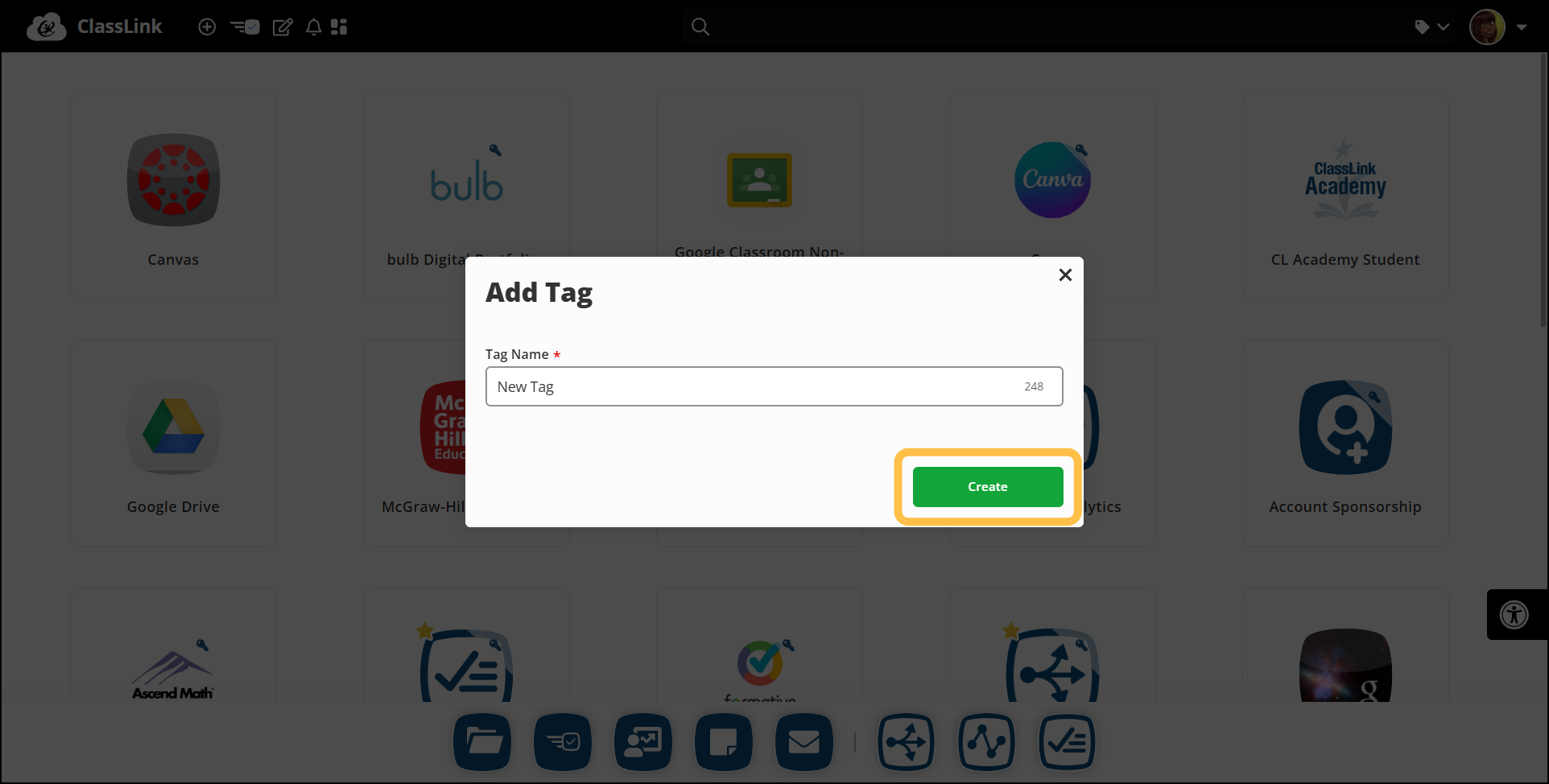 Primary Theme: Create an app tag