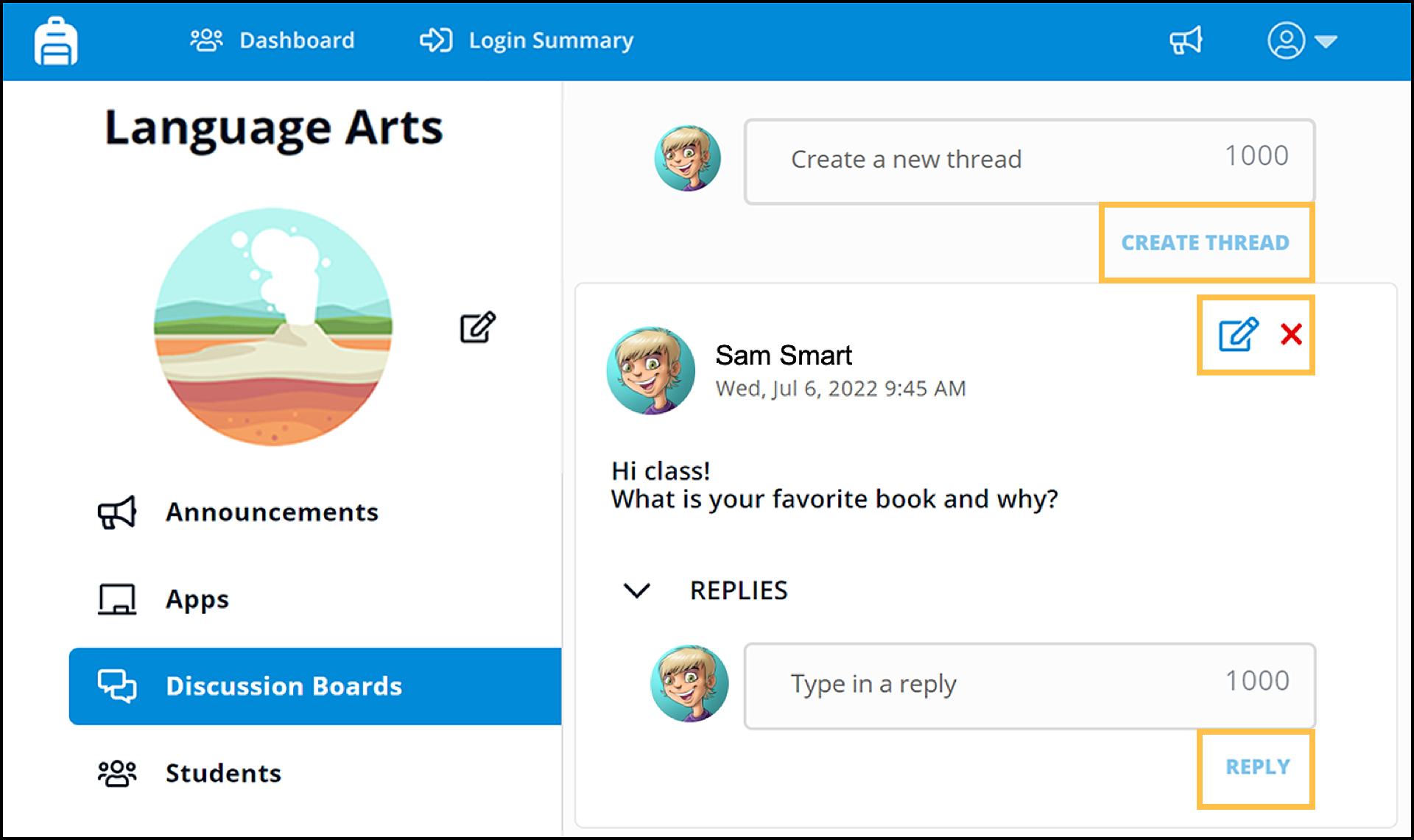 Use My Classes Discussion Boards