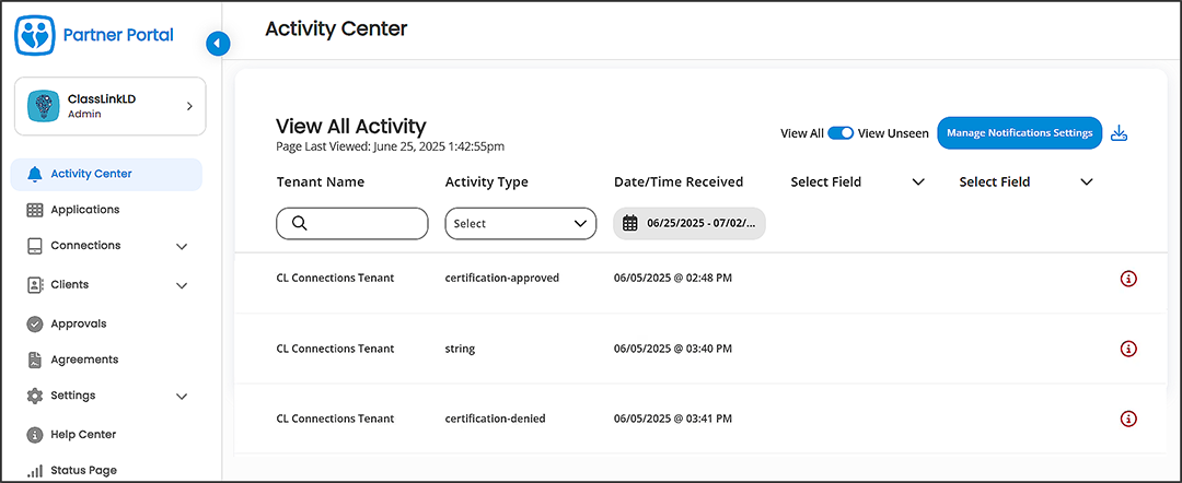 Navigate the Partner Portal Activity Center